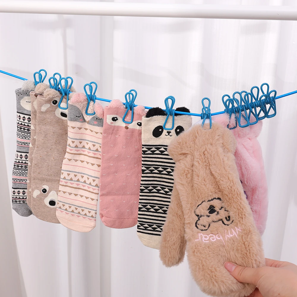 corde à linge élastique portable avec pinces - view 2