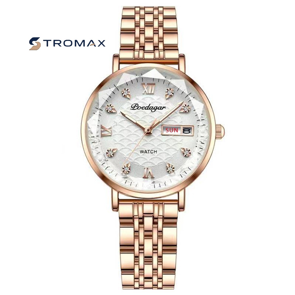 Femmes Montres Mode Rose Or Acier Quartz