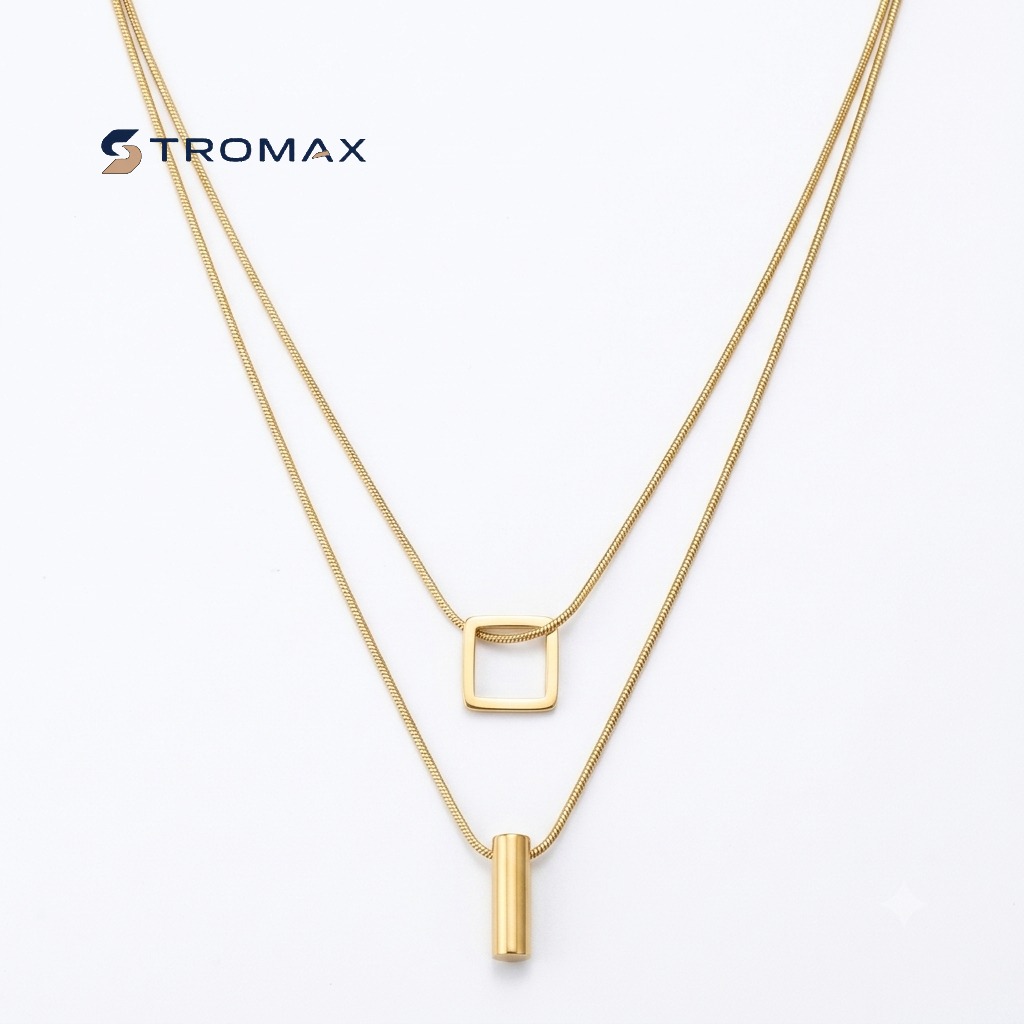Geometric Pendant Necklace Set