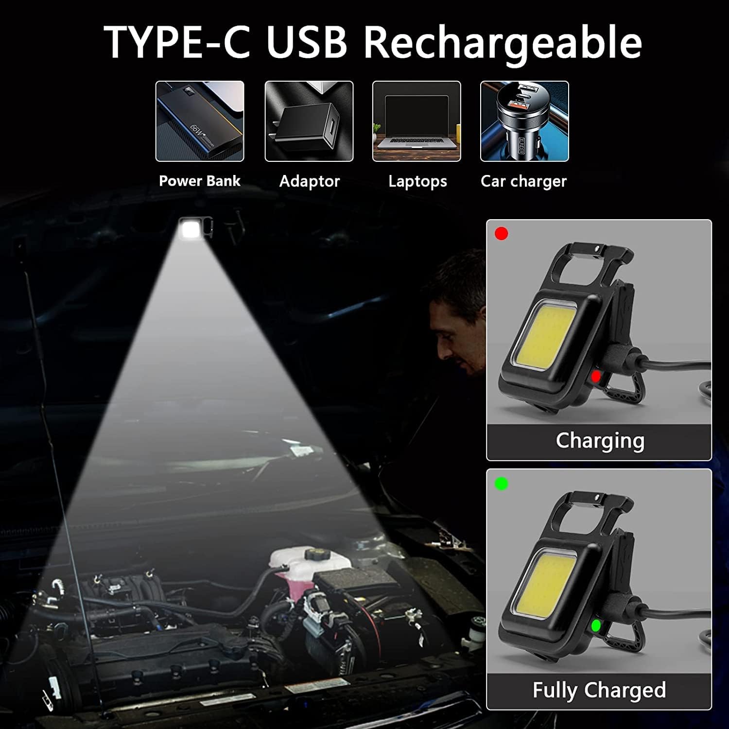 COB Rechargeable Keychain Light - view 5