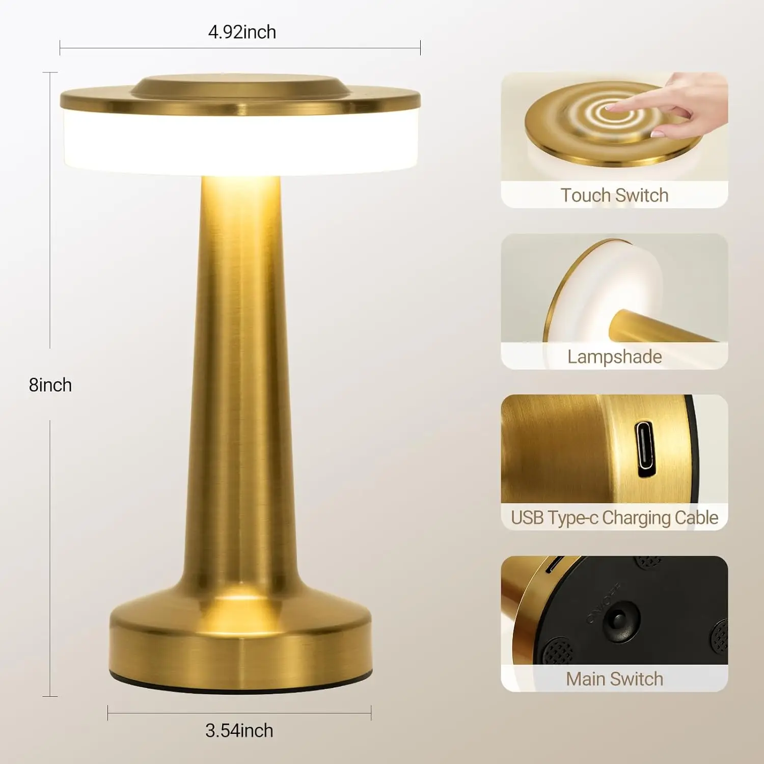 Wireless Rechargeable LED Lamp - view 4