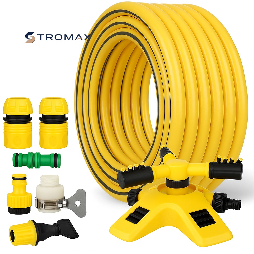 360 Degree Rotating Garden Water Sprinkler with Flexible and Strong Hose